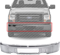 Front Bumper Face Bar Chrome Steel Direct Replacement Compatible With 2009-2014 Ford F-150 FO1002412 9L3Z17757A