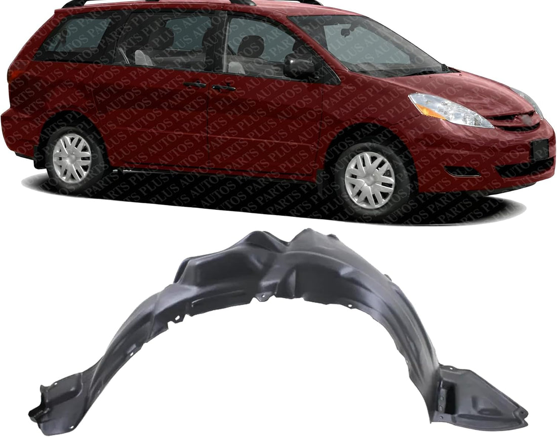 Front Fender Liner Right Passenger Side Direct Replacement Compatible With 2006-2010 Toyota Sienna TO1249152 53875AE020