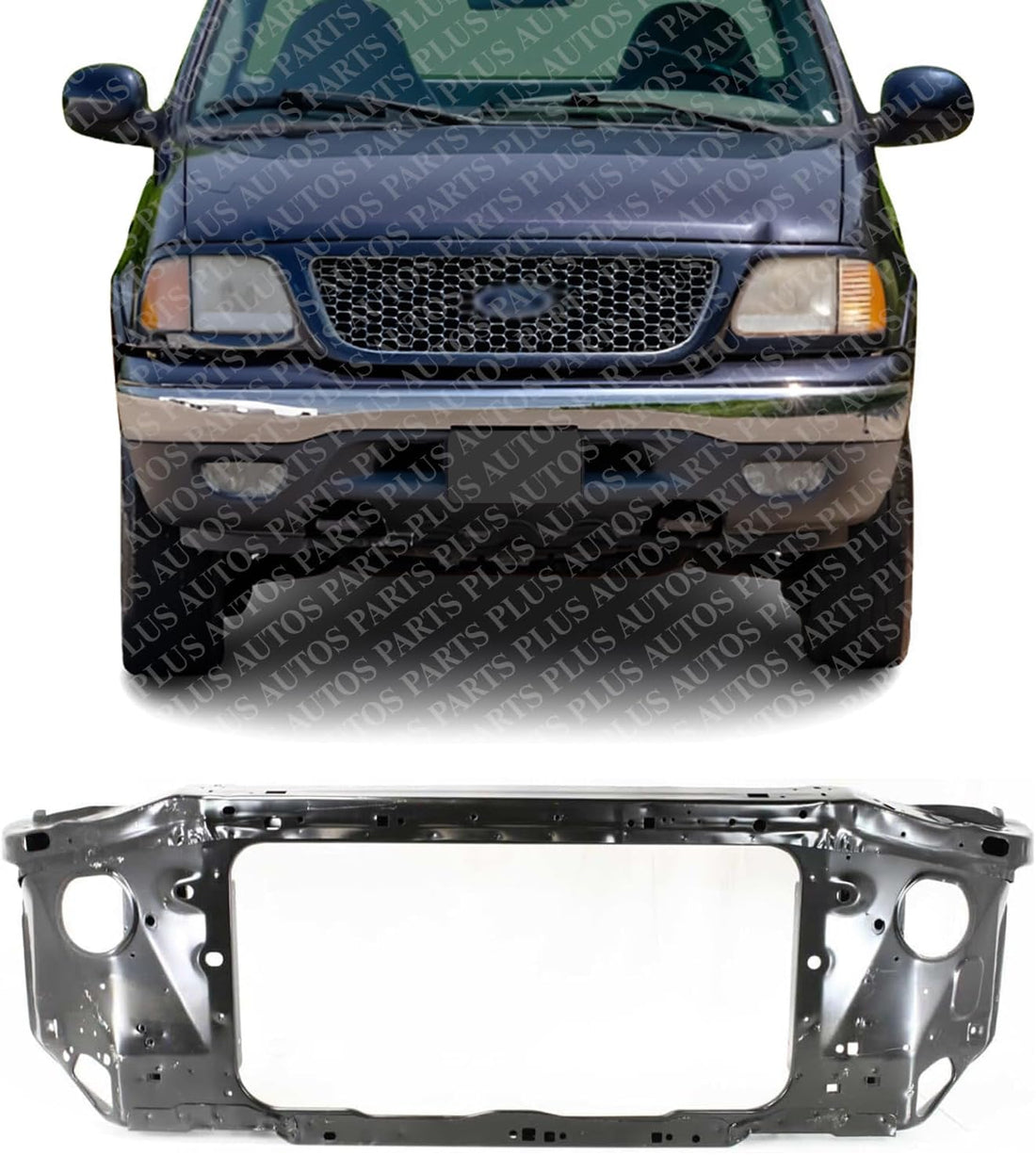 Front Radiator Support Assembly Steel Direct Replacement Compatible With 1997-2005 Ford Expedition / 1997-2003 F-150 FO1225133 4L1Z16138BA
