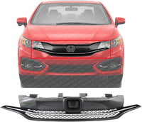 Front Grille Textured Insert With Chrome Molding Direct Replacement Compatible With 2014-2015 Honda Civic HO1200221 71120TS8A51