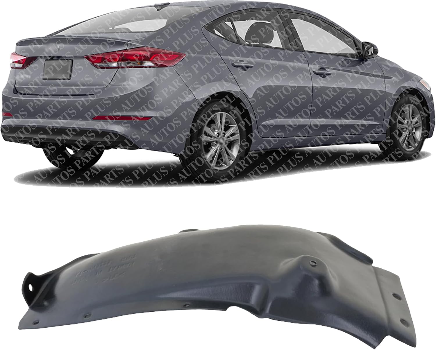 Rear Section Fender Liner Right Passenger Side Direct Replacement Compatible With 2017-2018 Hyundai Elantra HY1763107 86822F2000