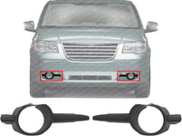 Set of 2 Front Fog Light Molding Primed Right Passenger & Left Driver Side Direct Replacement Compatible With 2008-2010 Chrysler Town & Country CH2599102 CH2598102 5113234AA 5113235AA