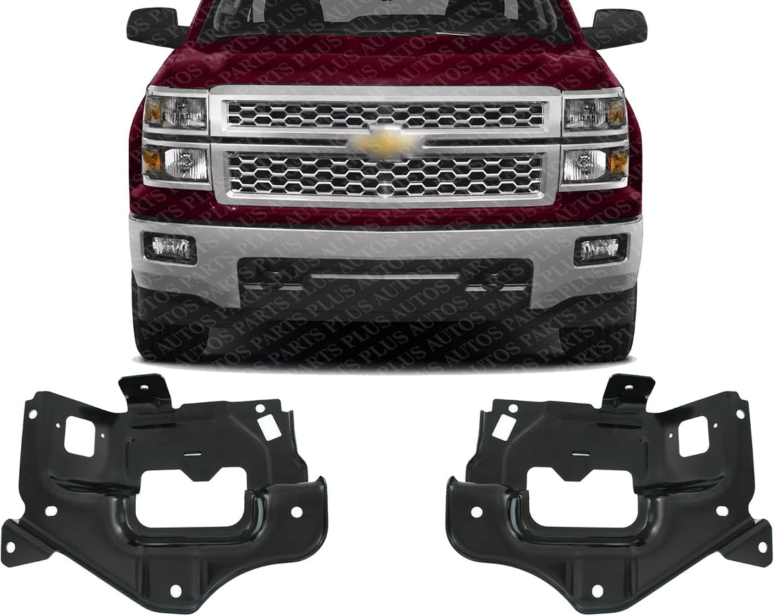 Set of 2 Front Bumper Inner Bracket Left Driver & Right Passenger Side Direct Replacement Compatible With 2014-2015 Chevrolet Silverado 1500 GM1067198 GM1066198 22944862 22944861
