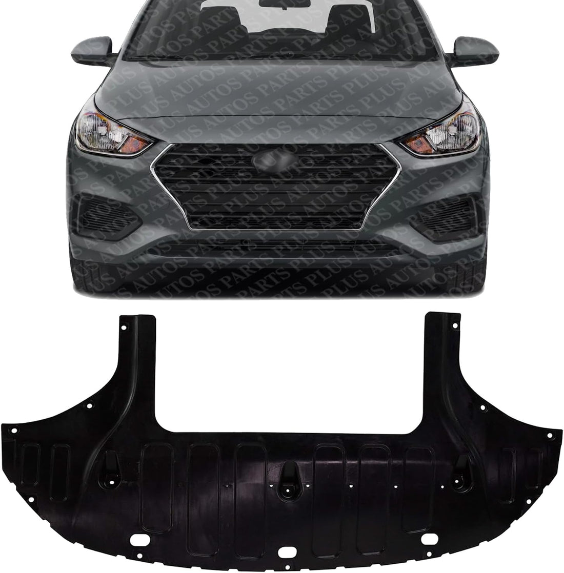 Front Engine Splash Shield Under Cover Direct Replacement Compatible with 2018-2019 Hyundai Accent HY1228191 29110J0000