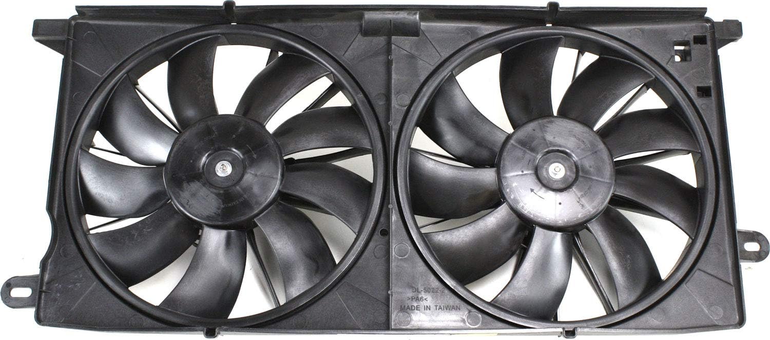 Front Radiator Cooling Dual Fan Shroud Assembly Plastic Direct Replacement Compatible with 2000-2005 Buick Lesabre/Pontiac Bonneville GM3115119 12487606