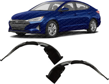 Set Of 2 Front Fender Liner Plastic Left Driver & Right Passenger Side Direct Replacement Compatible With 2019-2020 Hyundai Elantra HY1249177 HY1248177 86812F3500 86811F3500