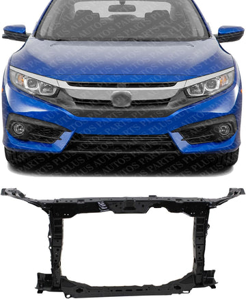 Front Radiator Support Assembly Steel Direct Replacement Compatible With 2013-2015 Honda Civic HO1225172 60400TR3A02ZZ