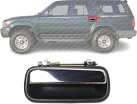 Rear Exterior Door Handle Black Bezel with Chrome Lever Left Driver Side Direct Replacement Compatible with 1990-1995 Toyota 4Runner TO1520108 6924089102