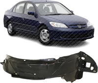 Front Fender Liner Right Passenger Side Direct Replacement Compatible with 2004-2005 Honda Civic HO1249121 74101S5AJ01