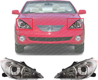 Set Of 2 Front Head Light Assembly Plastic Left Driver & Right Passenger Side Direct Replacement Compatible With 2004-2006 Toyota Solara TO2502152 TO2503152 81150AA080 81110AA080