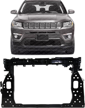 Front Radiator Support Plastic with Steel Direct Replacement Compatible with 2017-2021 Jeep Compass CH1225300 68243736AF 68243736AE