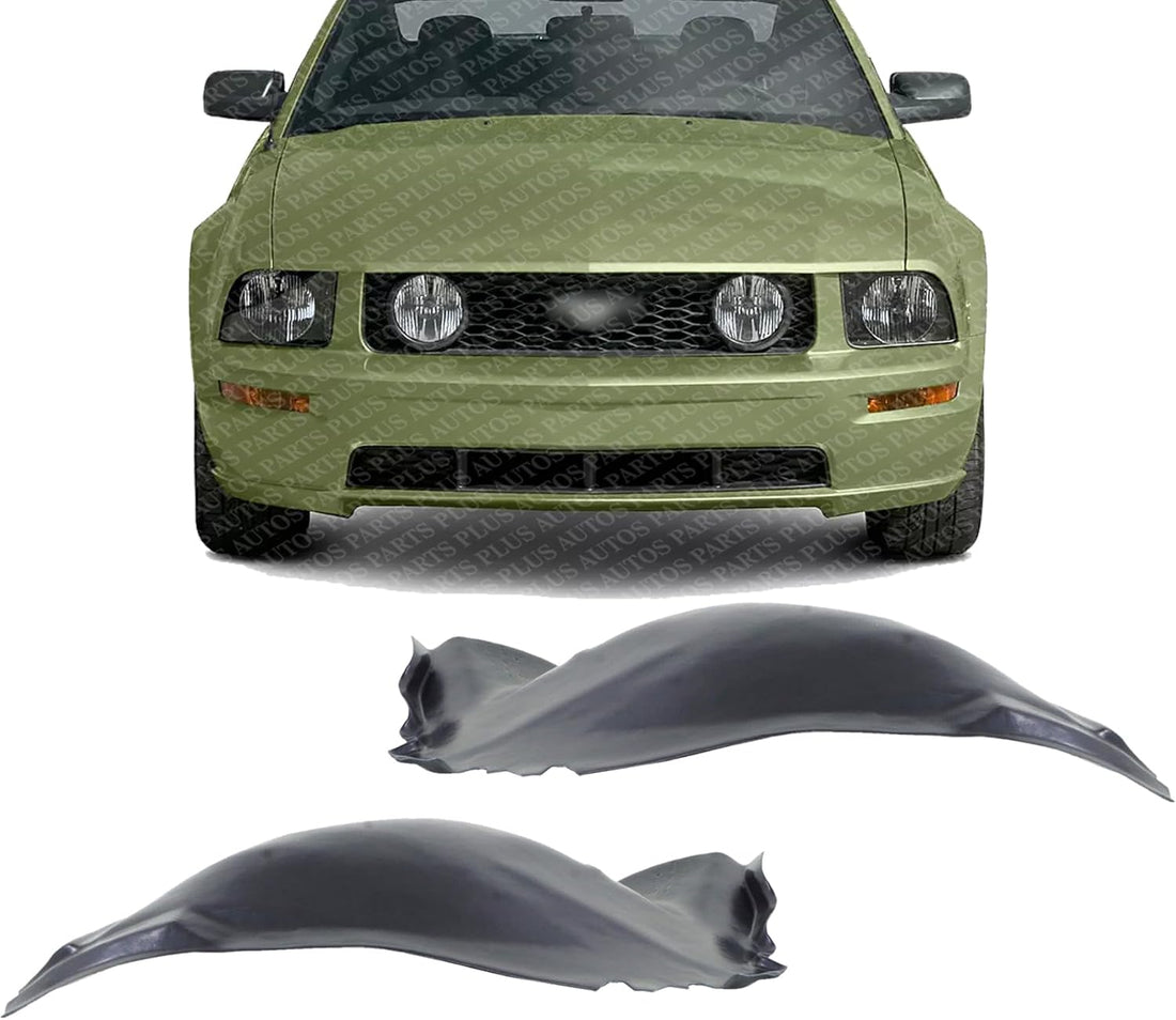 Set of 2 Front Fender Liner Rear Section Right Passenger & Left Driver Side Direct Replacement Compatible With 2005-2009 Ford Mustang FO1251128 FO1250127 5R3Z16102AB 5R3Z16103AB