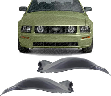 Set of 2 Front Fender Liner Rear Section Right Passenger & Left Driver Side Direct Replacement Compatible With 2005-2009 Ford Mustang FO1251128 FO1250127 5R3Z16102AB 5R3Z16103AB