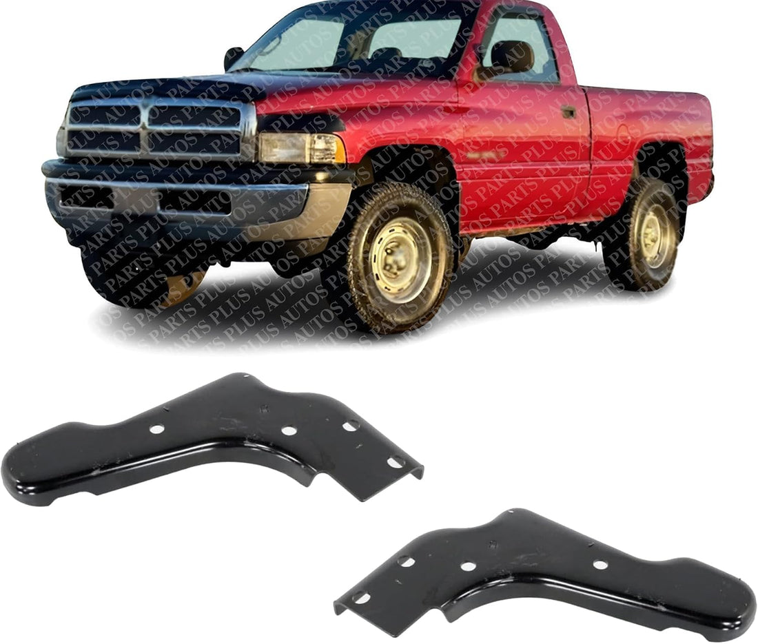 Set Of 2 Front Bumper Inner Mounting Bracket Steel Left Driver & Right Passenger Side Direct Replacement Compatible With 1999-2001 Dodge Ram 1500/1992-2002 2500 3500 CH1067134