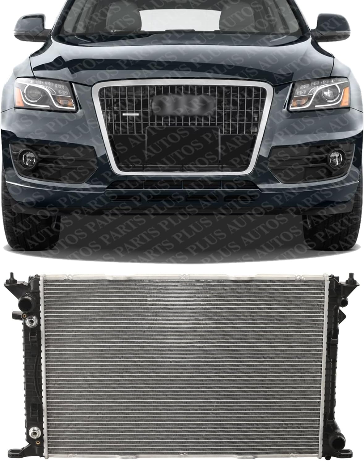 Front Radiator Aluminum Core Direct Replacement Compatible With 2008-2017 Audi Q5 / A5 / 2018 Porsche Macan AU3010147 8K0121251AL
