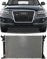 Front Radiator Aluminum Core Direct Replacement Compatible With 2008-2017 Audi Q5 / A5 / 2018 Porsche Macan AU3010147 8K0121251AL