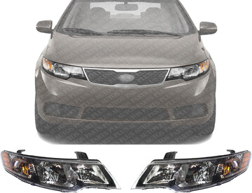 Set Of 2 Front Headlight Assembly Right Passenger & Left Driver Side Direct Replacement Compatible With 2010-2013 Kia Forte KI2502141 KI2503141 921011M030 921021M030