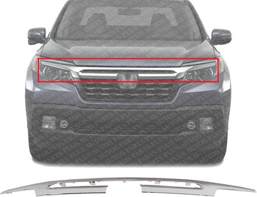 Front Grille Upper Molding Chrome Direct Replacement Compatible With 2017-2020 Honda Ridgeline HO1210153 71151T6ZA00