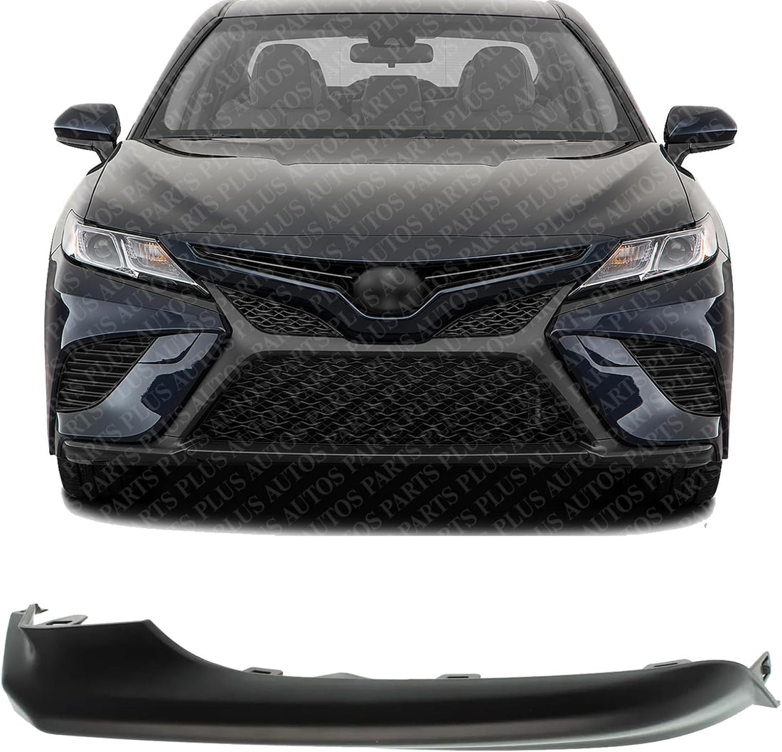 Front Bumper Outer Molding Textured Left Driver Side Direct Replacement Compatible With 2018-2020 Toyota Camry TO1046103 5312433050 5312406120