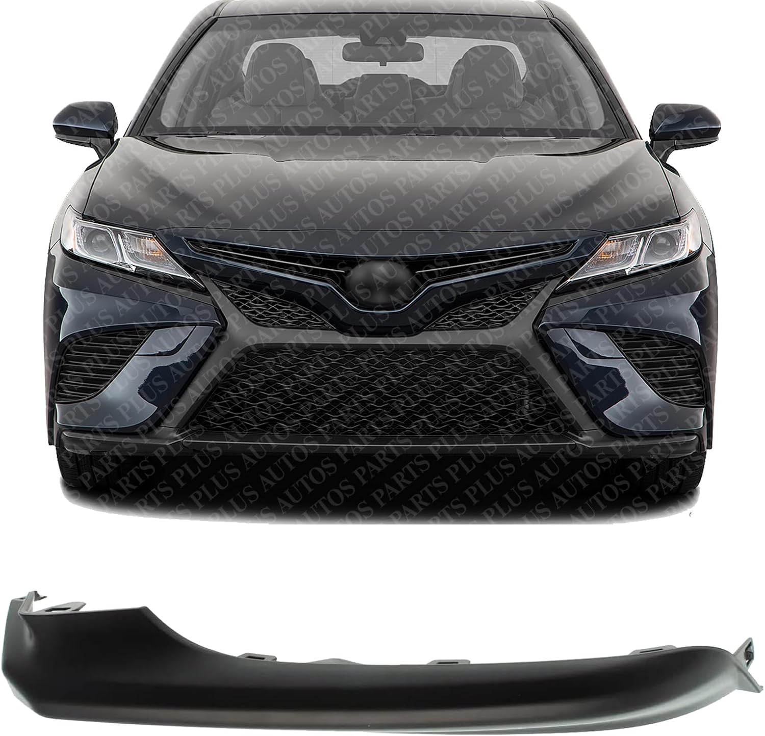 Front Bumper Outer Molding Textured Left Driver Side Direct Replacement Compatible With 2018-2020 Toyota Camry TO1046103 5312433050 5312406120