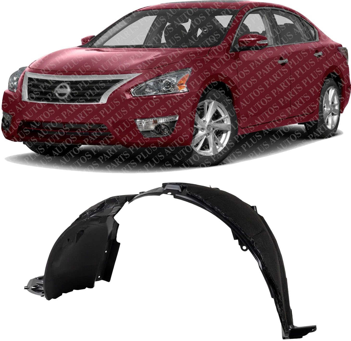 Front Fender Liner Vacuum Fom Left Driver Side Direct Replacement Compatible With 2013 Nissan Altima NI1248131 638413TA0A