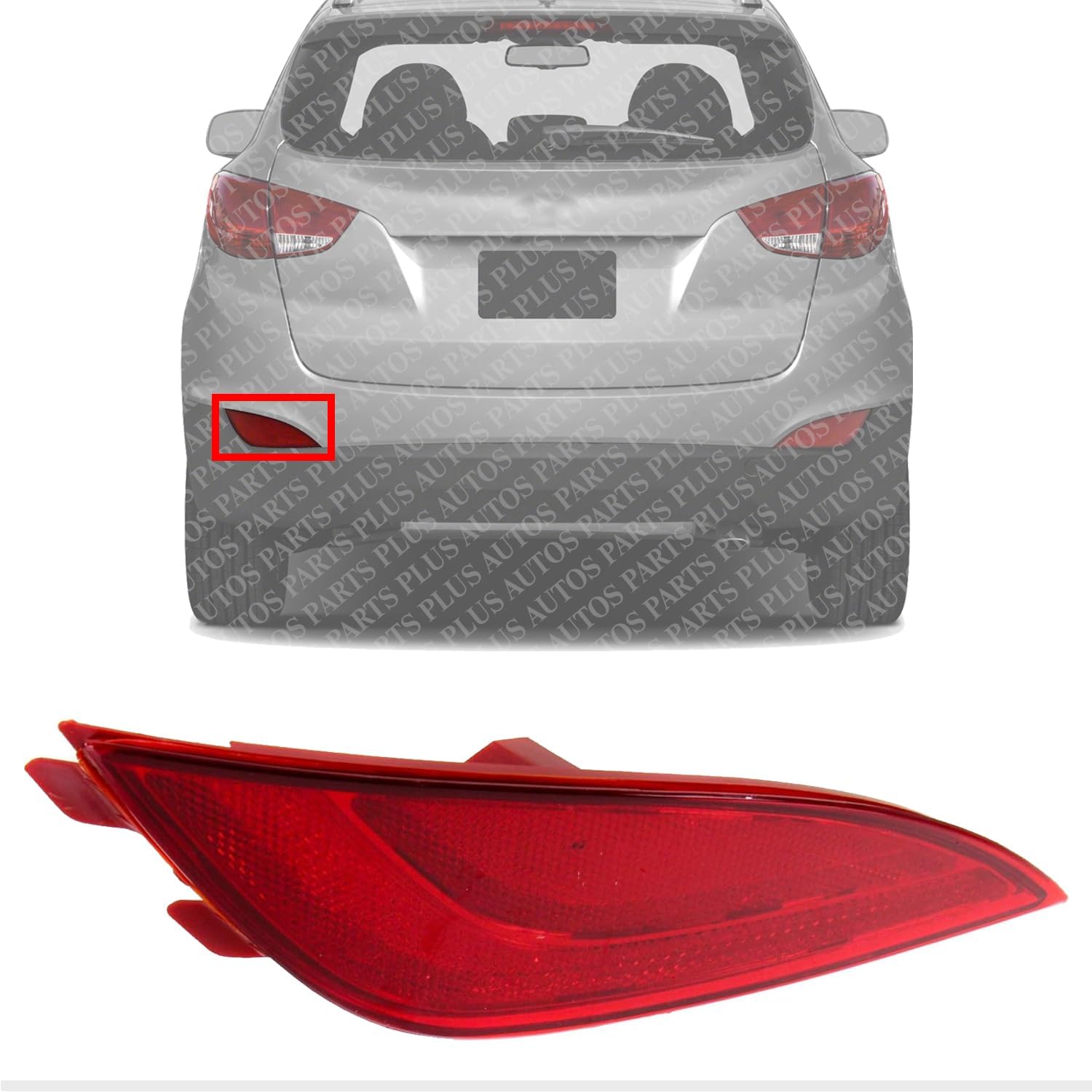 Rear Bumper Reflector Left Driver Side Direct Replacement Compatible With 2010-2015 Hyundai Tucson HY1184108 924052S100