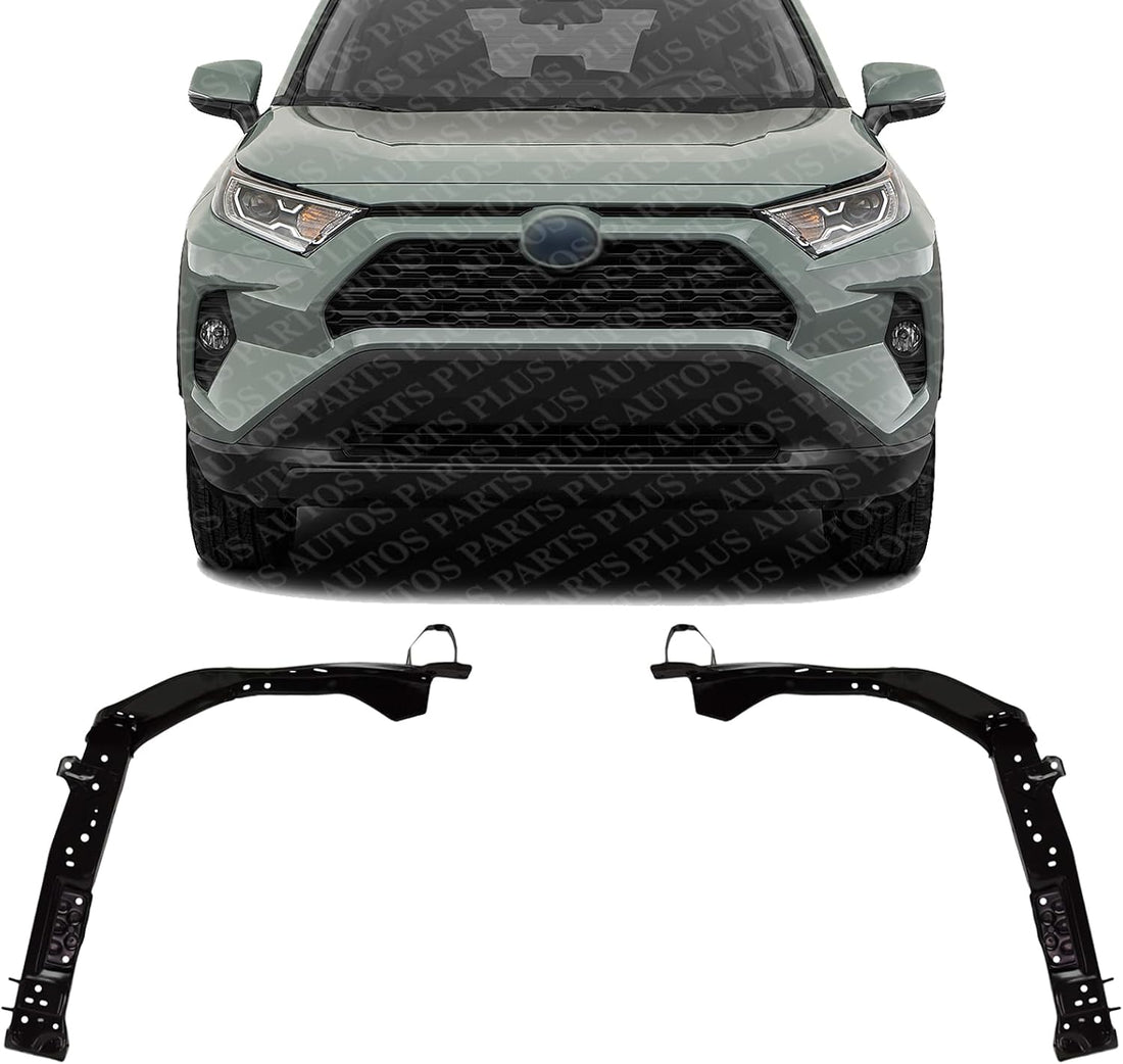 Set of 2 Front Radiator Support Side Panel Steel Left Driver & Right Passenger Side Direct Replacement Compatible with 2019-2024 Toyota RAV4 / 2021-2024 Prime TO1225495 TO1225496