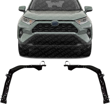 Set of 2 Front Radiator Support Side Panel Steel Left Driver & Right Passenger Side Direct Replacement Compatible with 2019-2024 Toyota RAV4 / 2021-2024 Prime TO1225495 TO1225496