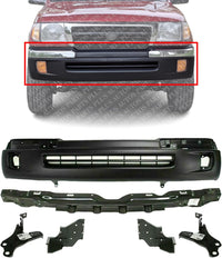 AUTOS PARTS PLUS Front Bumper Textured + Reinforcement + Brackets Left Driver & Right Passenger Side Direct Replacement Compatible With 1998-2000 Toyota Tacoma TO1095173 TO1025104 TO1066129 TO1067129