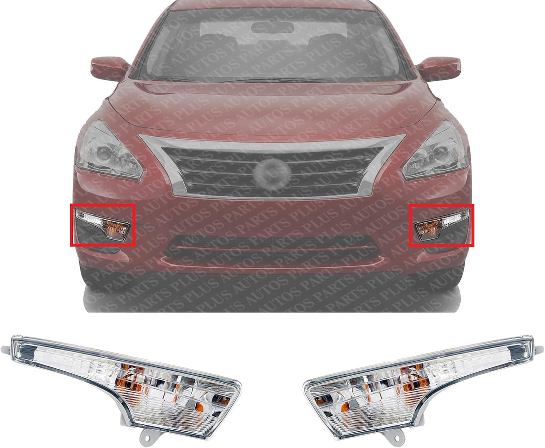 Set Of 2 Front Turn Signal Light Assembly Plastic Left Driver & Right Passenger Side Direct Replacement Compatible With 2013-2018 Nissan Altima NI2531118 NI2530118