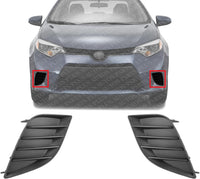 Set Of 2 Front Fog Light Cover Textured Plastic Left Driver & Right Passenger Side Direct Replacement Compatible With 2014-2016 Toyota Corolla TO1039170 TO1038170