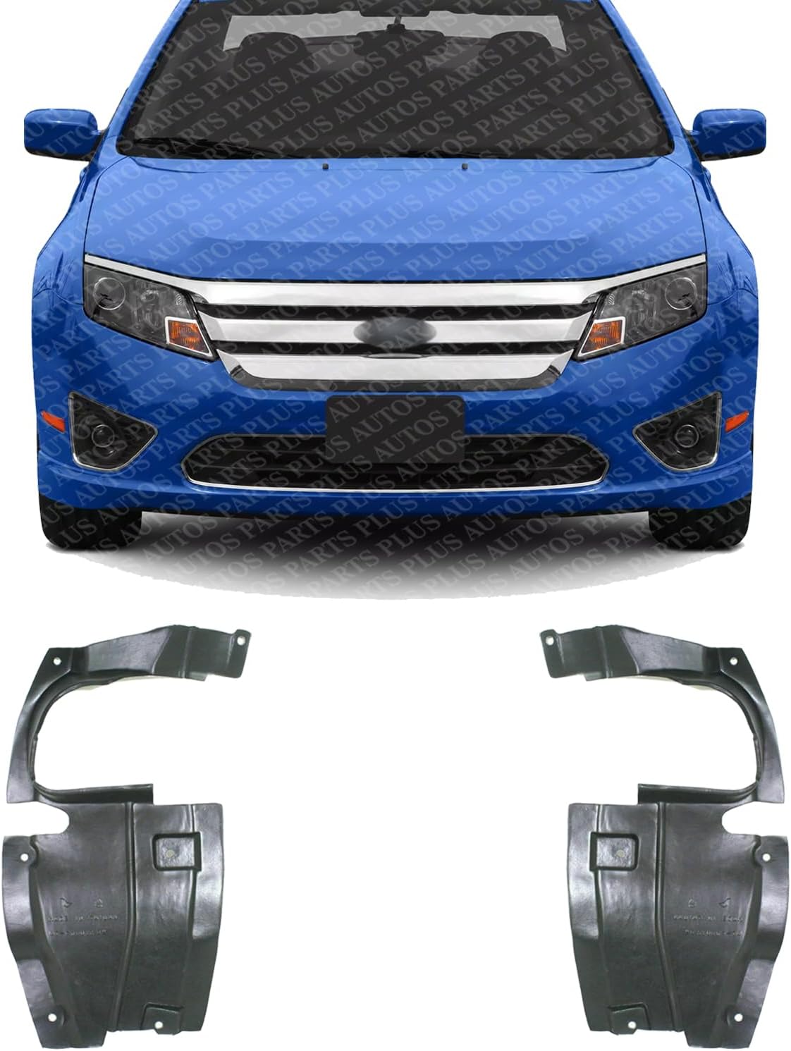Set of 2 Front Engine Splash Shield-Side Cover Right Passenger & Left Driver Side Direct Replacement Compatible with 2006-2012 Ford Fusion FO1251147 FO1250147 6E5Z16102B 9E5Z16103A