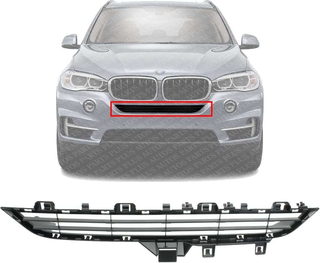 Front Bumper Center Upper Grille Direct Replacement Compatible With 2014-2018 BMW X5 BM1036182 51117294476