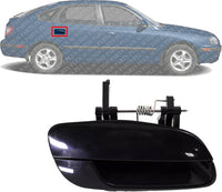 Rear Exterior Door Handle Smooth Black Right Passenger Side Direct Replacement Compatible with 2001-2006 Hyundai Elantra HY1521102 836602D000