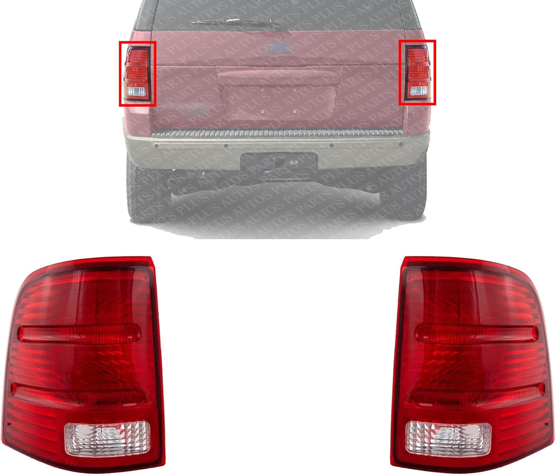 Set of 2 Tail Light Lens And Housing Right Passenger & Left Driver Side Direct Replacement Compatible With 2002-2005 Ford Explorer FO2801159 FO2800159 1L2Z13405AA 1L2Z13404AA