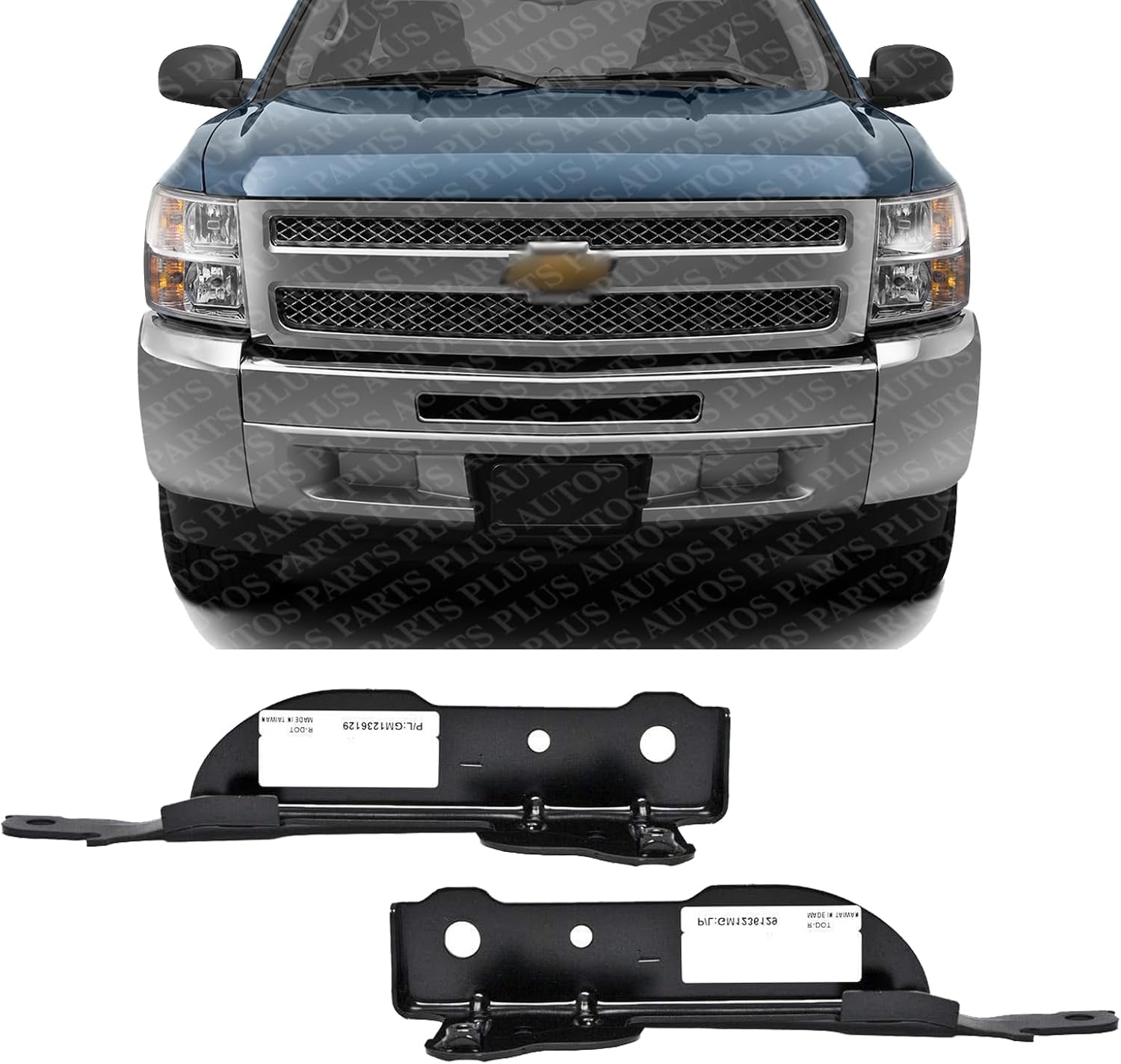 Set of 2 Front Hood Hinge Steel Right Passenger & Left Driver Side Direct Replacement Compatible with 2007-2013 Chevrolet Silverado/GMC Sierra 1500/2007-2014 2500HD 3500HD