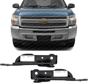 Set of 2 Front Hood Hinge Steel Right Passenger & Left Driver Side Direct Replacement Compatible with 2007-2013 Chevrolet Silverado/GMC Sierra 1500/2007-2014 2500HD 3500HD