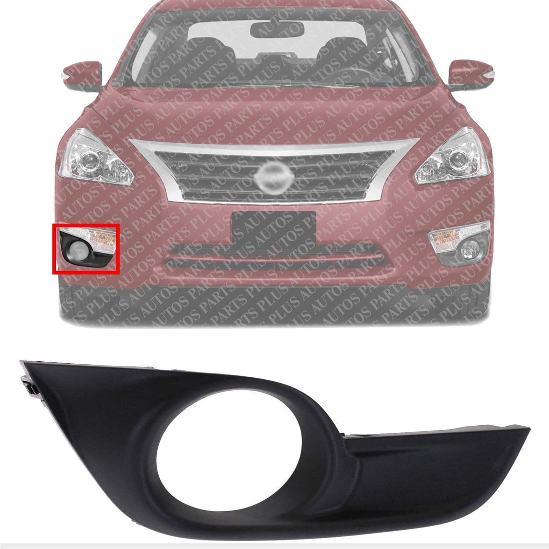Front Fog Light Molding Trim Textured Right Passenger Side Direct Replacement Compatible With 2013-2015 Nissan Altima NI1039115 622563TA0B