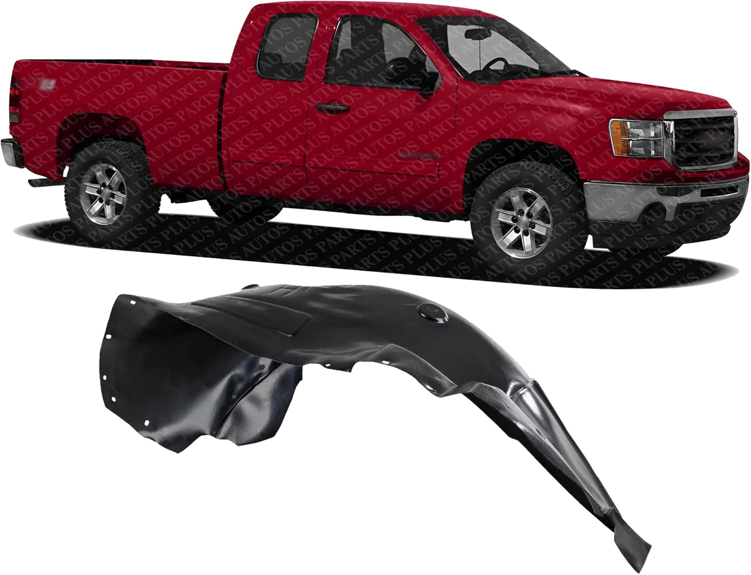 Front Fender Liner Right Passenger Side Direct Replacement Compatible With 2007-2013 GMC Sierra 1500 GM1249189 25828534