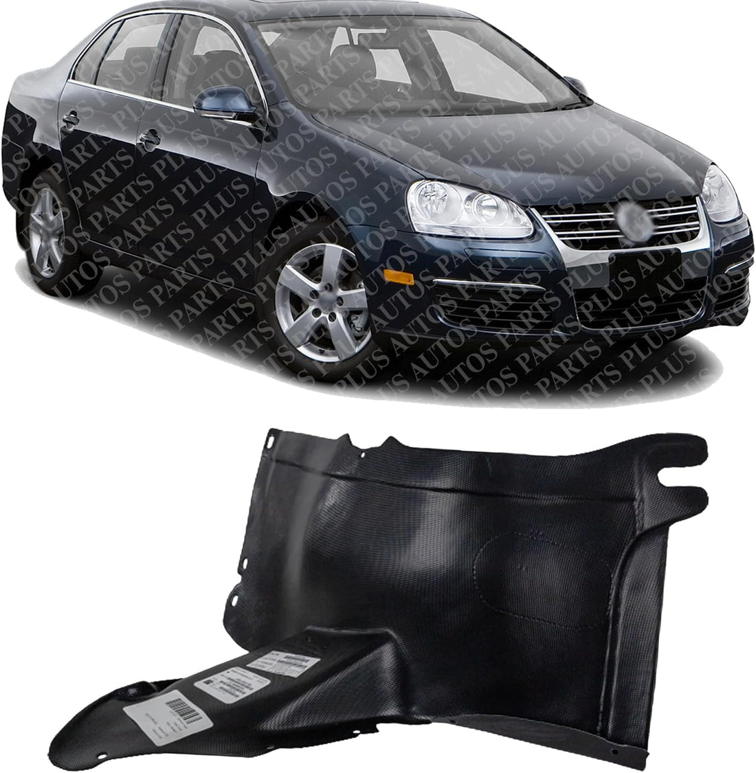 Front Section Fender Liner Right Passenger Side Direct Replacement Compatible With 2005-2010 Volkswagen Jetta VW1251107 1K0805912E 1K0805912D