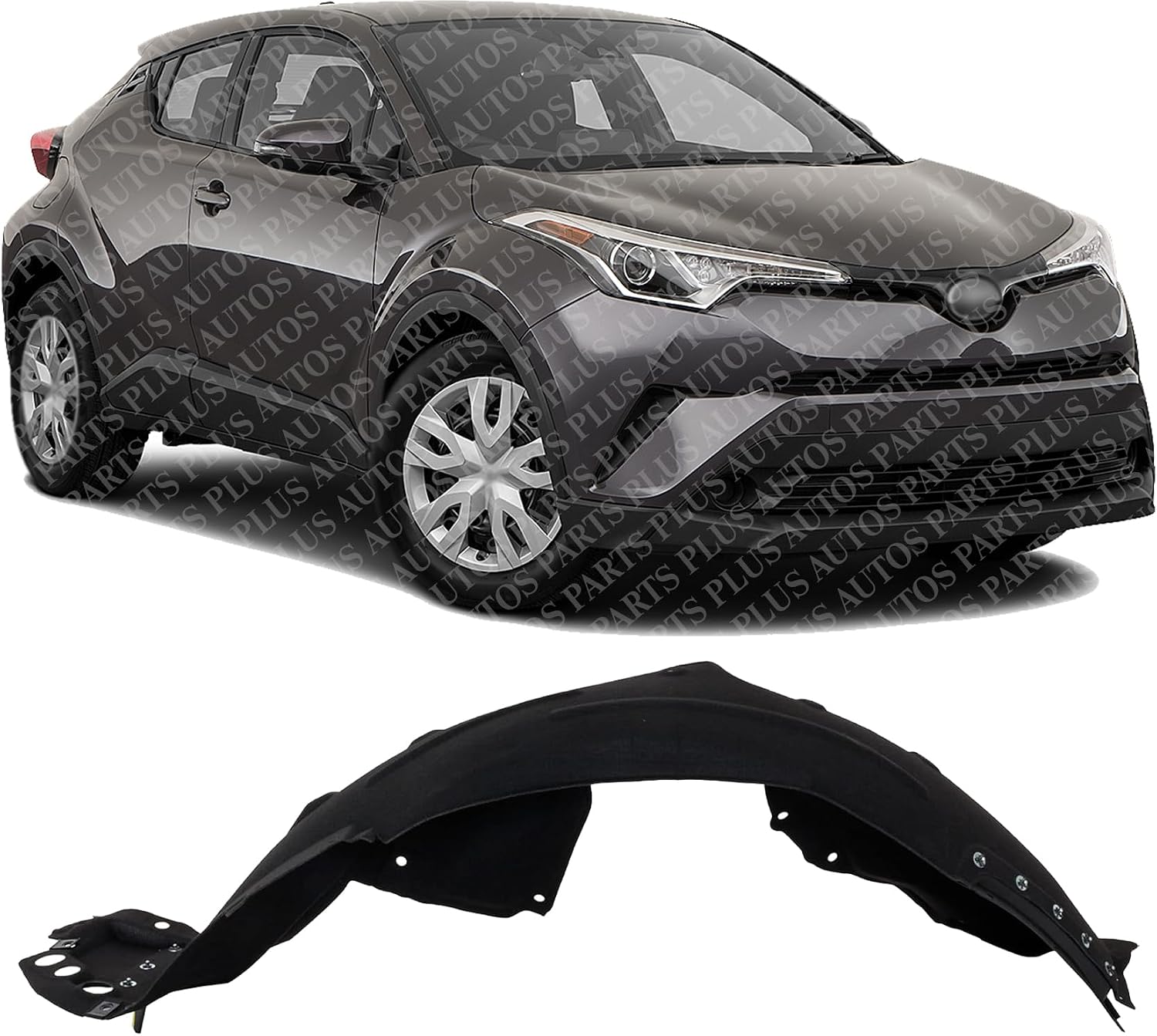 Front Fender Liner Right Passenger Side Direct Replacement Compatible With 2019-2022 Toyota C-HR TO1249238 5387510080
