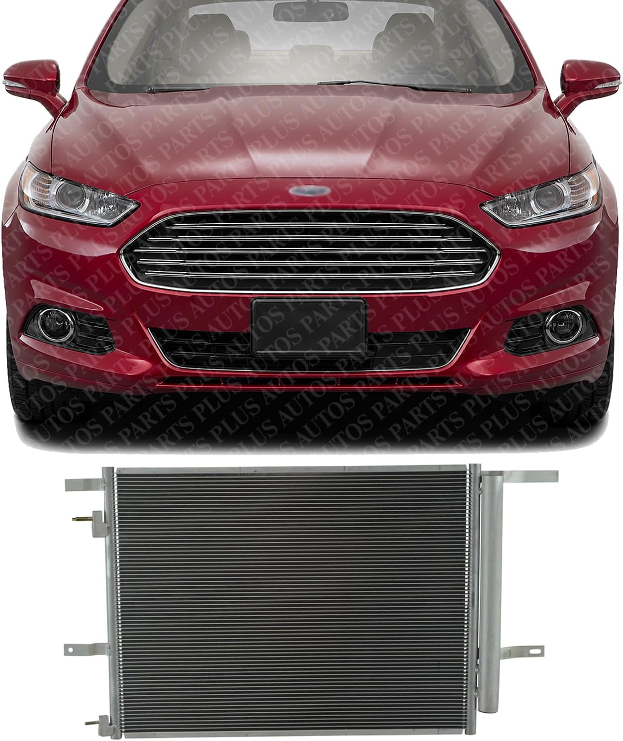 Front AC Condenser Aluminum Core Direct Replacement Compatible With 2013-2016 Lincoln MKZ / 2013-2020 Ford Fusion FO3030243 HG9Z19712D
