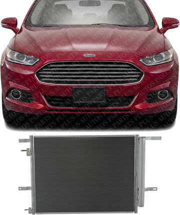 Front AC Condenser Aluminum Core Direct Replacement Compatible With 2013-2016 Lincoln MKZ / 2013-2020 Ford Fusion FO3030243 HG9Z19712D