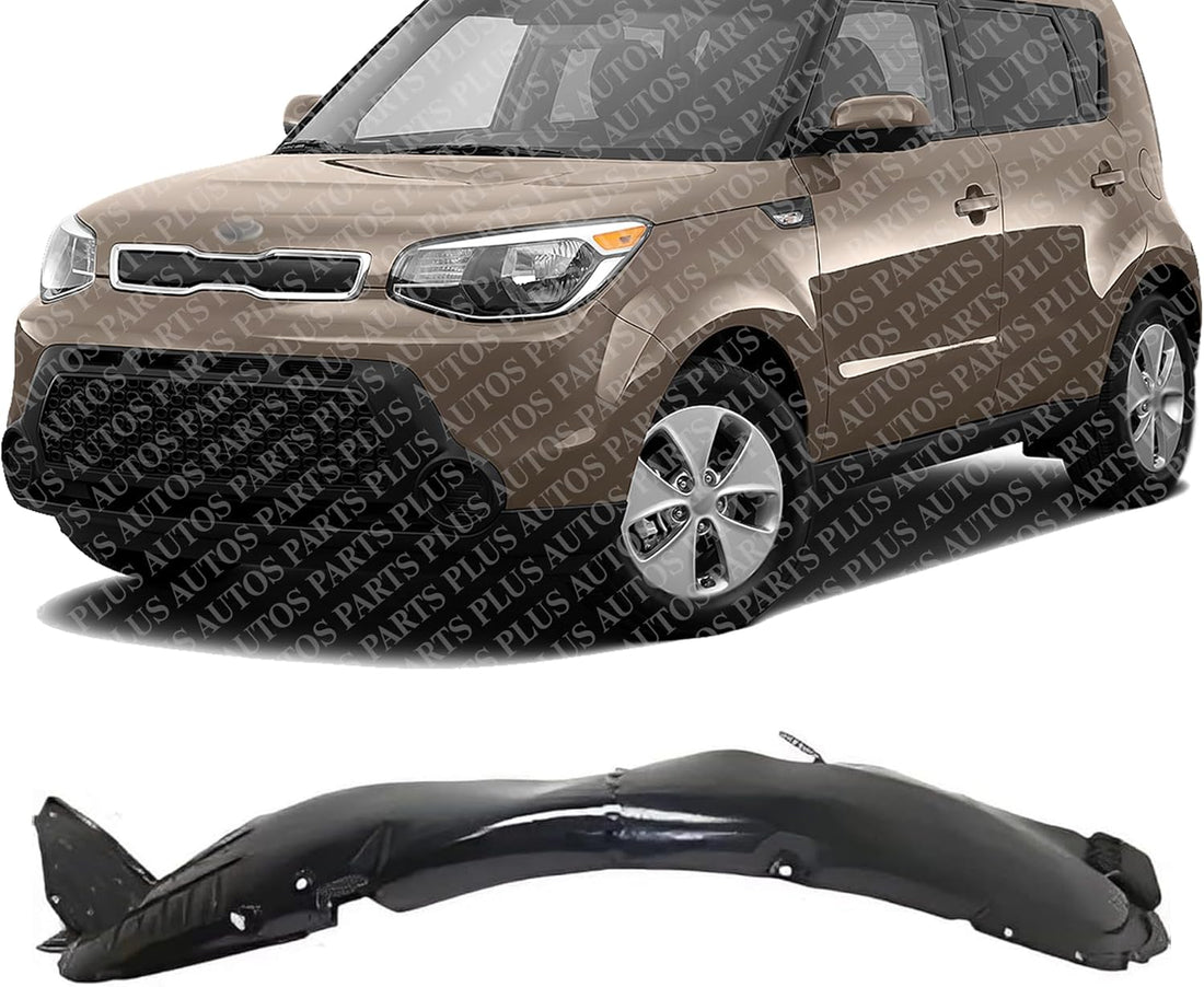 Front Fender Liner Left Driver Side Direct Replacement Compatible With 2015-2016 Kia Soul KI1248140 86811B2100