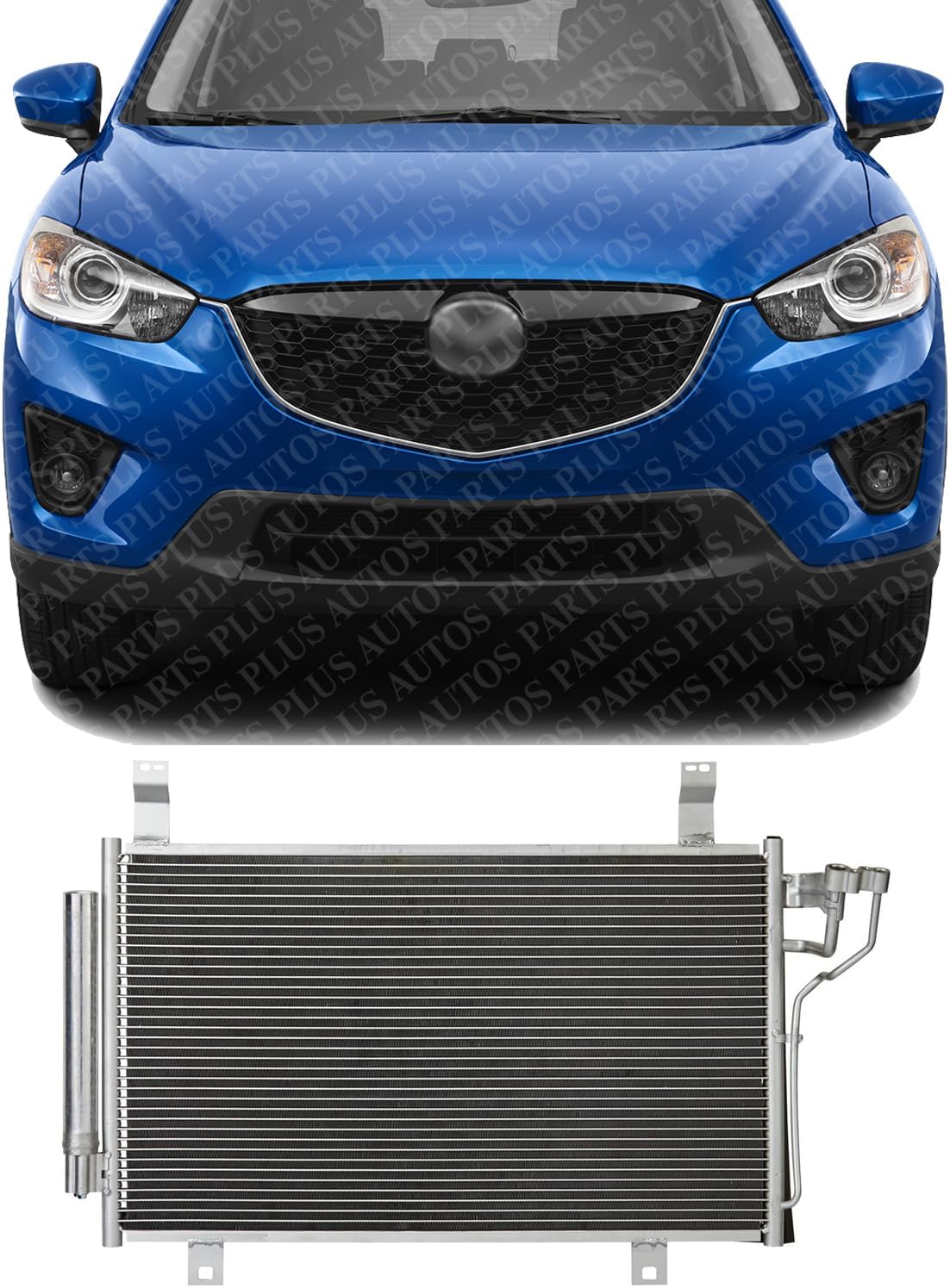 Front A/C Condenser Aluminum Core Direct Replacement Compatible With 2013-2022 Mazda CX-5 MA3030161 KF0361480B