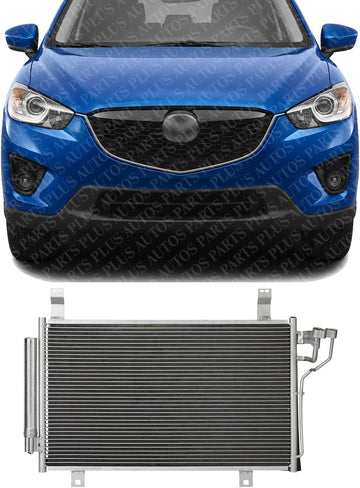 Front A/C Condenser Aluminum Core Direct Replacement Compatible With 2013-2022 Mazda CX-5 MA3030161 KF0361480B