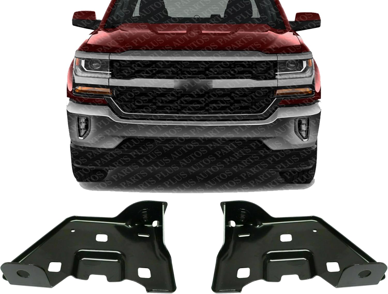 Set of 2 Front Bumper Inner Bracket Left Driver & Right Passenger Side Direct Replacement Compatible With 2014-2018 Chevrolet Silverado/GMC Sierra 1500 GM1066199 GM1067199 22757264