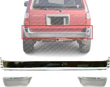 AUTOS PARTS PLUS Rear Step Bumper Steel + Bumper End Chrome Right Passenger & Left Driver Side Direct Replacement Compatible With 1996-1998 Toyota 4Runner TO1102228 TO1104103 TO1105103 5210535360