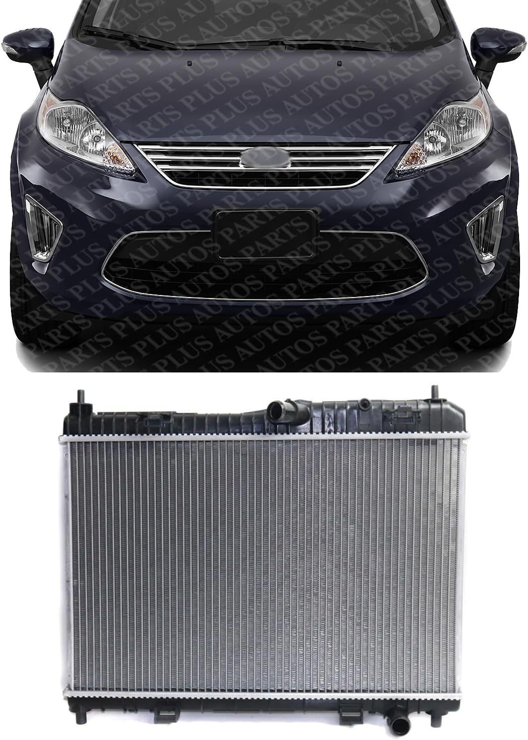 Front Radiator Aluminum Core Direct Replacement Compatible With 2011-2019 Ford Fiesta FO3010296 AE8Z8005B