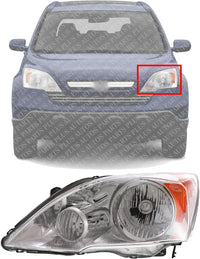 Front Head Light Left Driver Side Direct Replacement Compatible With 2007-2011 Honda CR-V HO2502129 33151SWAA01